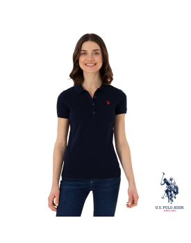 USPA polo cotton dark blue crew neck t- shirt