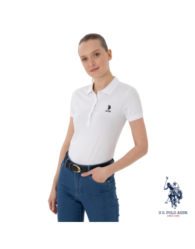 USPA polo cotton white neck t- shirt