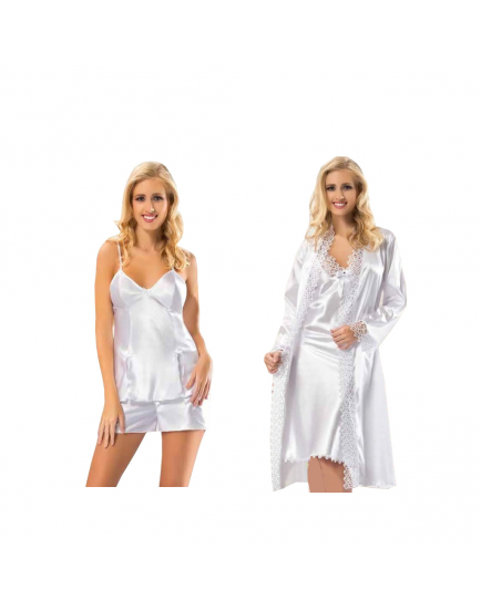 White Silk Satin Nightgown  6 pieces