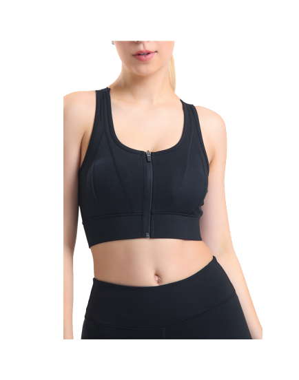  black sports corset with front zipper