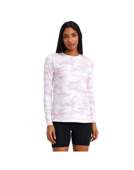  T-shirt with long sleeves Lycra sports white and pink