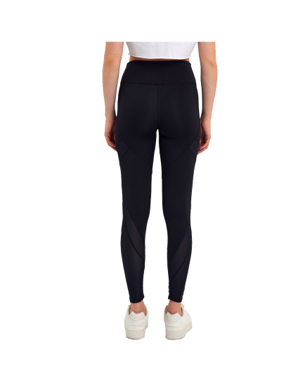 Tight sports pants with chiffon at the foot black