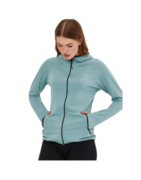 Light Jacket with a zipper and a hood in turquoise