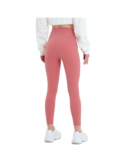 Cotton Tight Pants with Long Stripes peach color