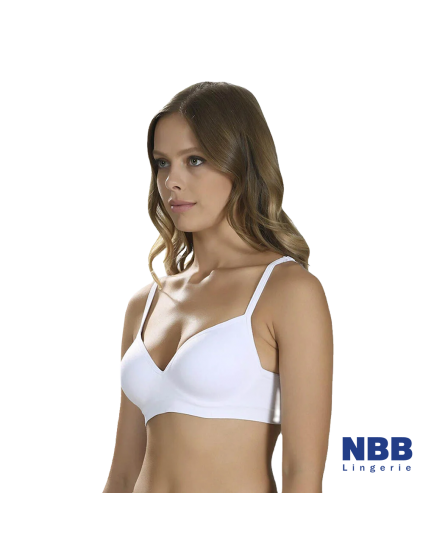 Lightly padded bra without wire white NBB