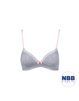 Gray Lace Detail Unsupported Girls' Bra