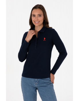 USPA polo cotton navy With buttons