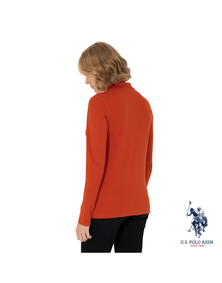 US Polo long sleeve cotton orange With buttons