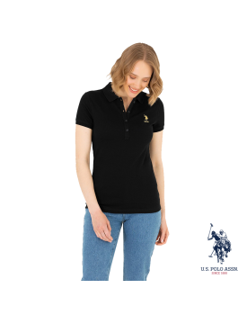 USPA polo cotton black neck t- shirt