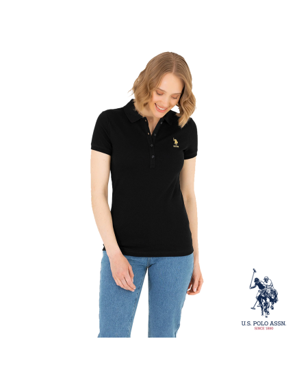 USPA polo cotton black neck t- shirt