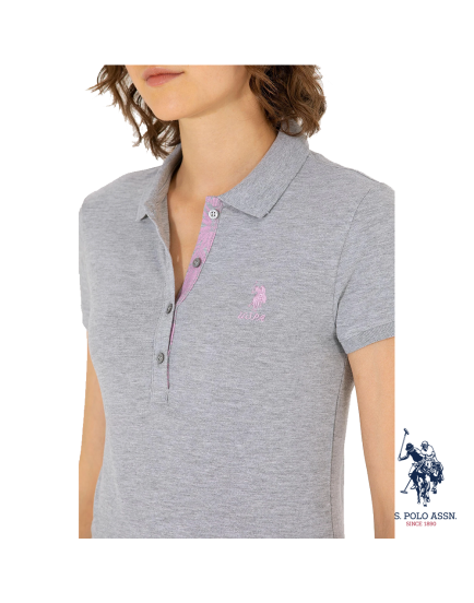 USPA polo cotton gray neck t- shirt