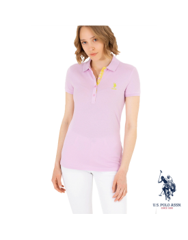 USPA polo cotton Baby Pink neck t- shirt