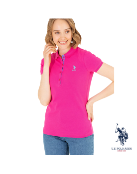 USPA pink neck T-shirt