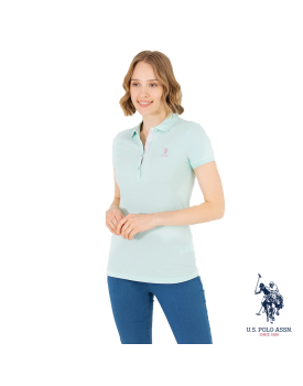 USPA polo cotton light blue neck t- shirt