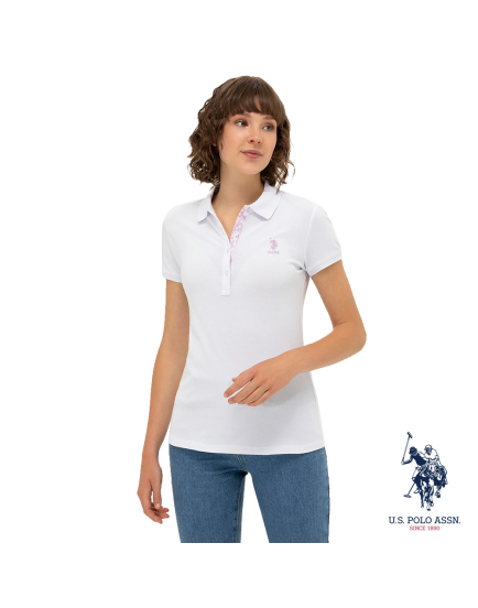 USPA polo cotton white neck t- shirt