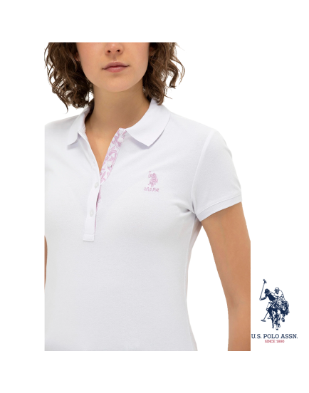 USPA polo cotton white neck t- shirt